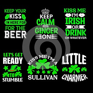 Print Ready Editable St Patrick s Day T Shirt Design Bundle