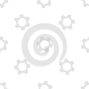 Seamless geometric pattern with gears. Black and white techno background