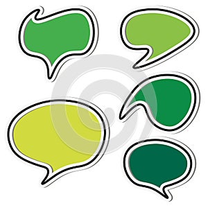 Set of speech sticker bubbles.
