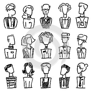 A set of vector dooodle business avatar for presentation design and web site. A set of vector dooodle businees avatar for presenta photo