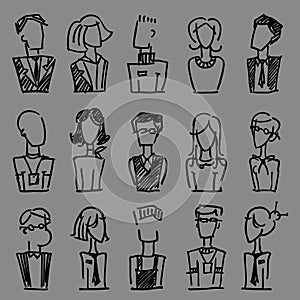 A set of vector dooodle business avatar for presentation design and web site. A set of vector dooodle businees avatar for presenta photo