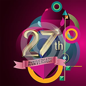 27th Anniversary, Party poster, banner and invitation photo