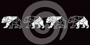 Print Vector abstract polygonal geometric bear animal