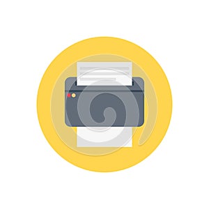 Print vector flat color icon