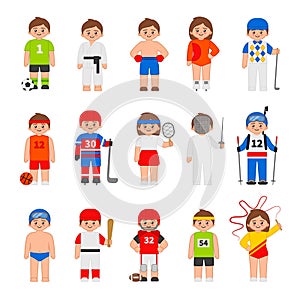 Vector set of different sportsmans