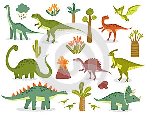 Print. Vector set of dinosaurs.