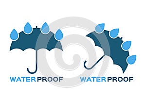 Water resistant and water proof logo , icon and vector