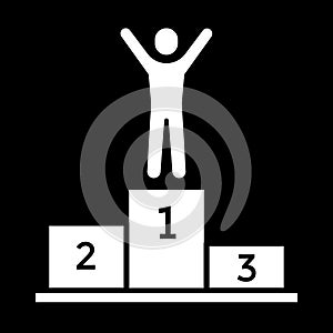 winners podium, hands up man simple icon