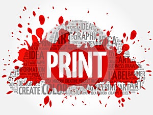 PRINT word cloud, creative concept