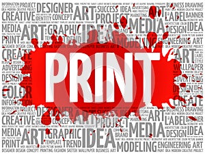 PRINT word cloud, creative concept