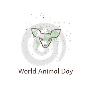 Print world animal day deer