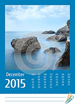 Print2015 photo calendar. December.