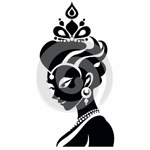 Printable Black And White Svg Cartoon Maharani Prince Stencils