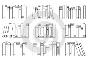 Printable Book Tracker. Many books on a bookshelf vector illustration