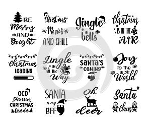 Printable Christmas Typography T-shirt Design photo