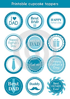 Printable cupcake toppers for father's day photo