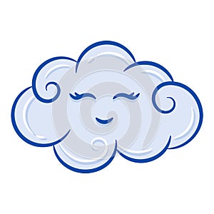 printable cute cloud drawing for school and kids