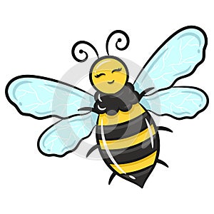 printable cute drawing bee for school and educate kids