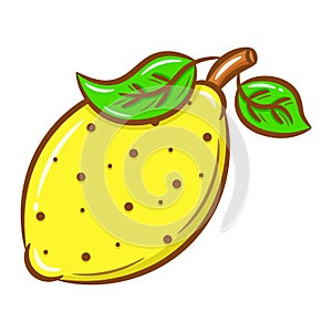 printable cute drawing lemon for school and educate kids