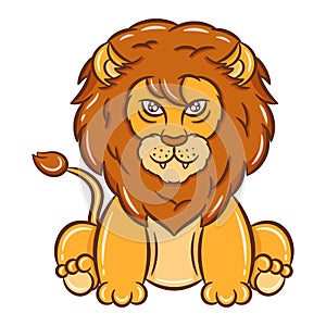 printable cute drawing lion for school and educate kids