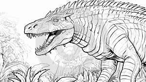 Printable Dinosaur Coloring Pages In Jason Edmiston Style