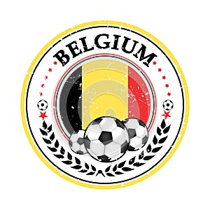 Printable grunge Belgium soccer label