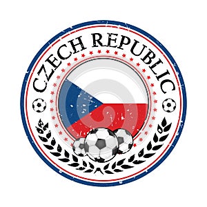 Printable grunge Czech Republic soccer label