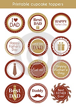 Printable hipster cupcake toppers for fathers day photo