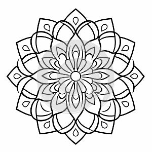 Printable Mandala Coloring Page For Adults - Clean And Simple Line Art