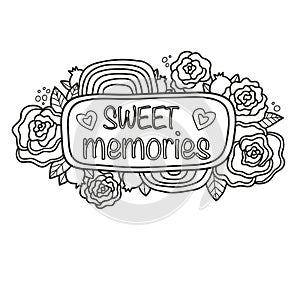 Printable `Sweet memories` sticker.
