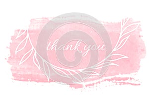 Printable Thank You Card — Pink Watercolor Splash