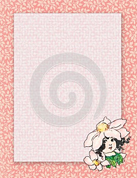Printable vintage shabby chic style flower fairy stationary or background