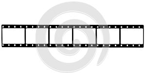 PrintBlack film strip icon in isolate on a white background.