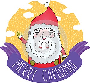 PrintCute Merry Christmas ribbon with Santa Claus