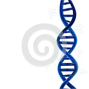 PrintDNA structural components Disappearance of the human body is blue, white background.