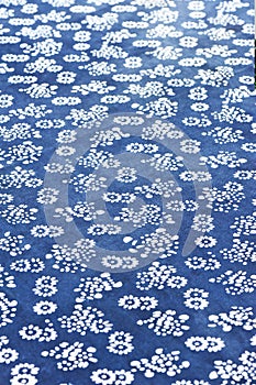 printed blue cloth