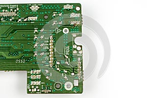 Printed circuit board of electronic device microcircuit close-up