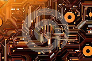 The printed circuit board of a modern computer. Motherboard for electronic systems and equipment