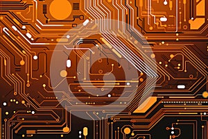 The printed circuit board of a modern computer. Motherboard for electronic systems and equipment