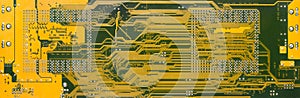 Printed circuit board panoramic background on computer hardware card