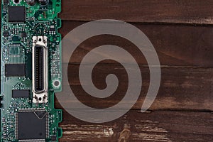 Printed circuit board PCB , a surface-mount technology SMT that connects microchips