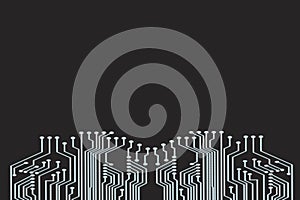 Printed circuit board. Place for your text. Digital currency concept, Blockchain