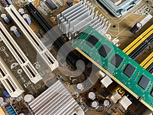 printed circuit board with processor motherboard RAM IC