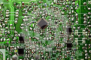 Printed circuit board with radio parts