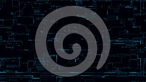 Printed circuit board. Visualization of printed circuit board processor chip, digitalization of neural networks and