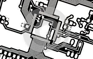 printed circuit. layout of tracks