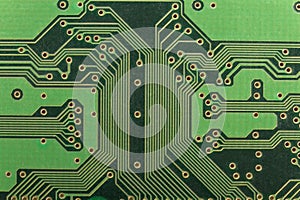 Printed circuit nise bright beautiful electronic green board