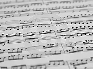 Printed Classical Sheet Music Arrangement Up Close