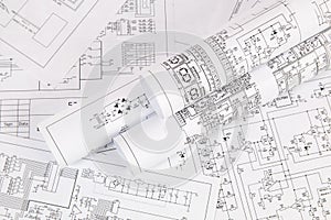 Printed drawings of electrical circ