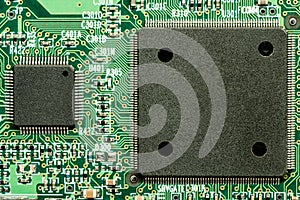 Printed electronic circuit board with microprocessor